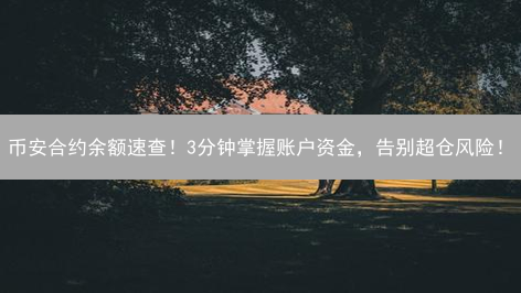 币安合约余额速查！3分钟掌握账户资金，告别超仓风险！