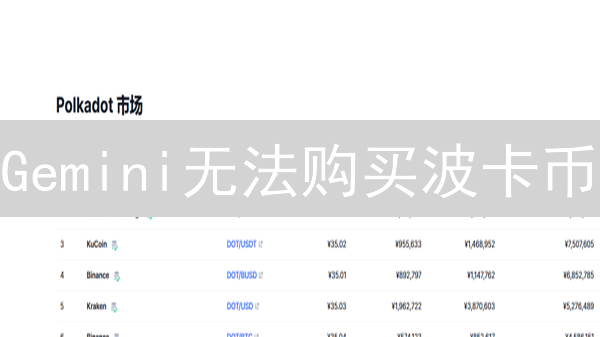 Gemini无法购买波卡币？DOT替代购买方案详解